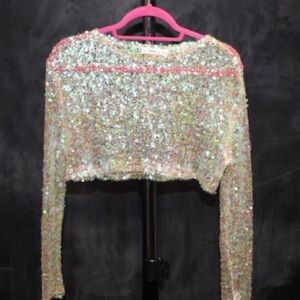 ZARA sequin knit top